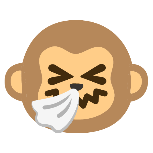 sneezing face monkey face