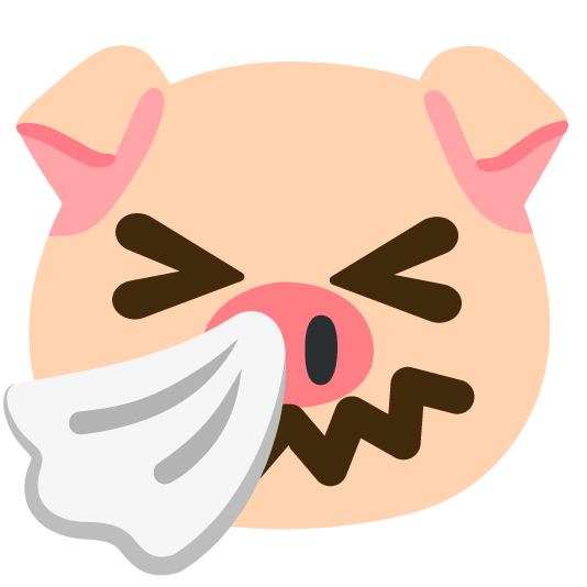 sneezing face pig