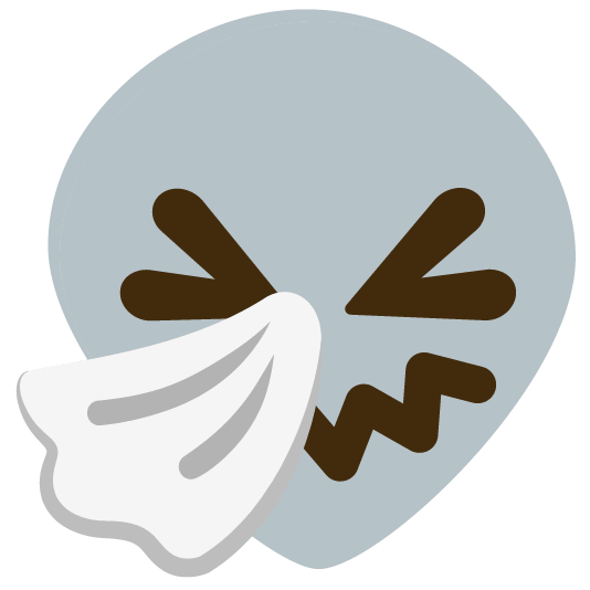 sneezing face alien