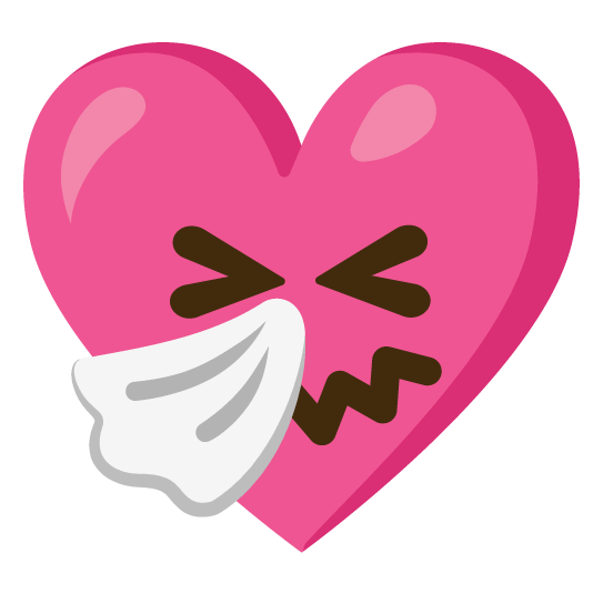 sneezing face gift heart