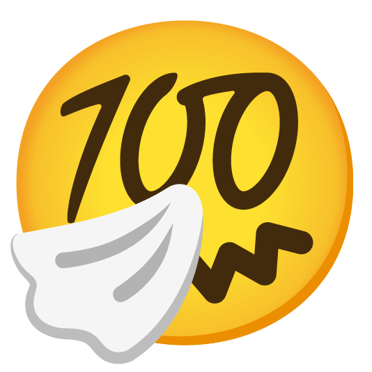 sneezing face 100