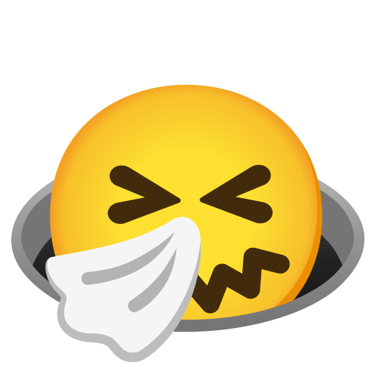 sneezing face hole