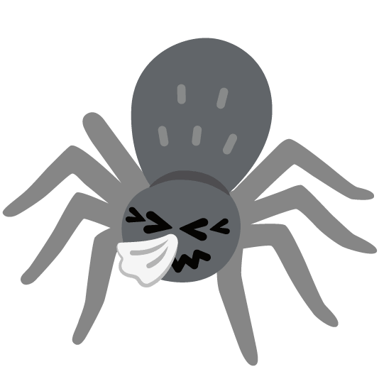 sneezing face spider