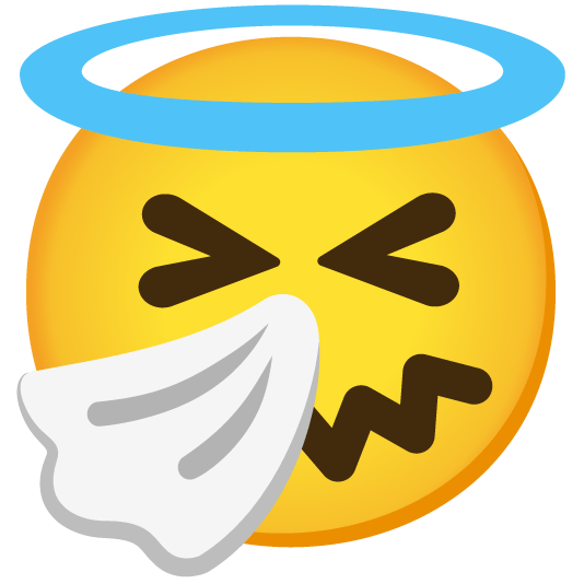sneezing face innocent