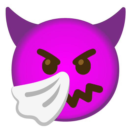 sneezing face smiling imp