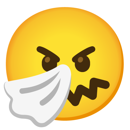 sneezing face angry