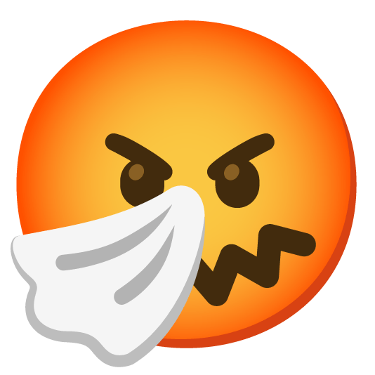 sneezing face rage