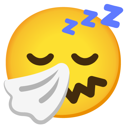 sneezing face sleeping