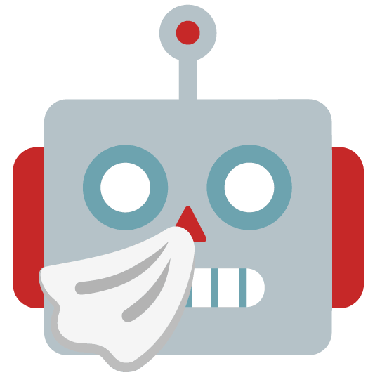 sneezing face robot face
