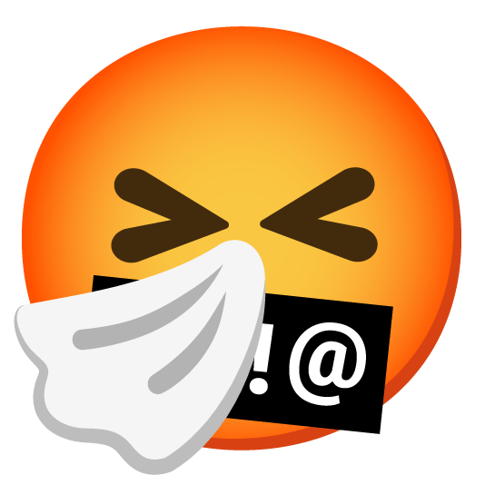 sneezing face face with symbols on mouth