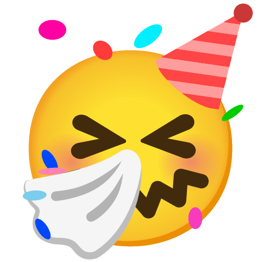 sneezing face partying face