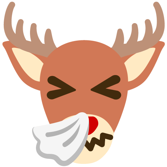 sneezing face deer