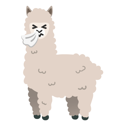 sneezing face llama
