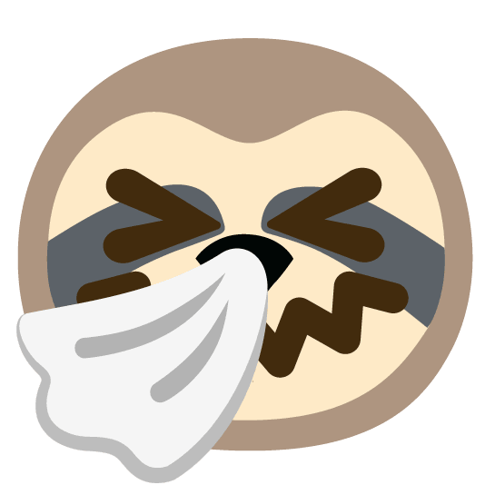 sneezing face sloth
