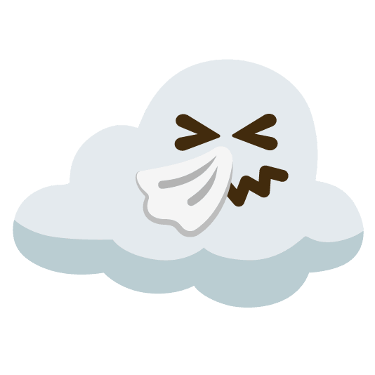 sneezing face cloud