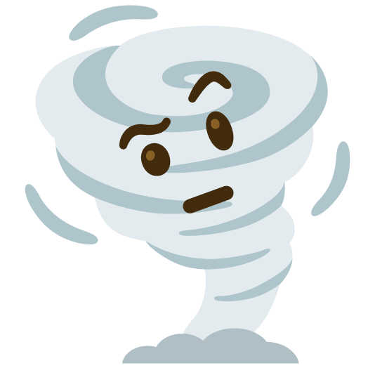 face with raised eyebrow tornado