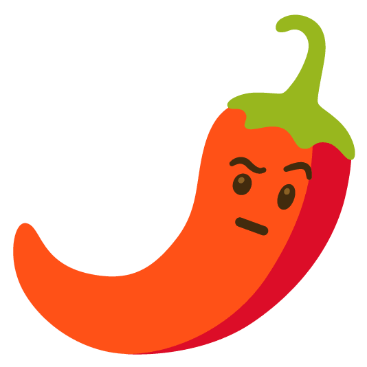 face with raised eyebrow hot pepper