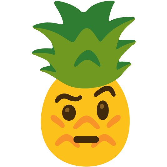 face with raised eyebrow pineapple