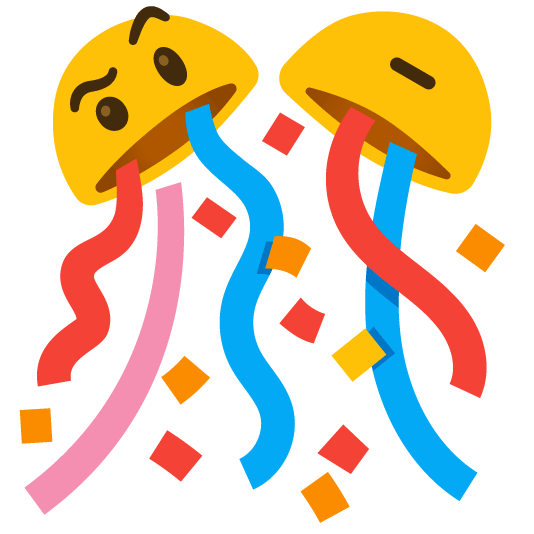 face with raised eyebrow confetti ball