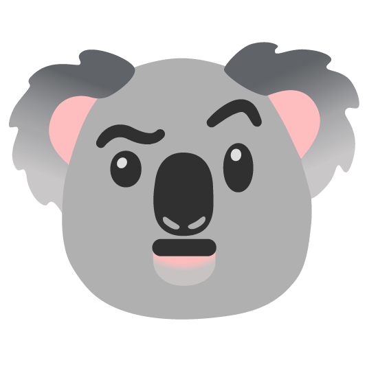 face with raised eyebrow koala