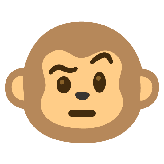 face with raised eyebrow monkey face