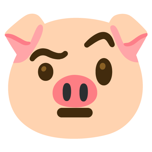 face with raised eyebrow pig