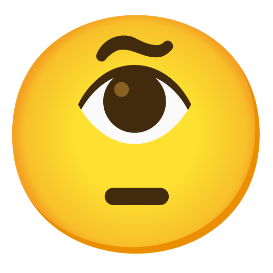 face with raised eyebrow eye