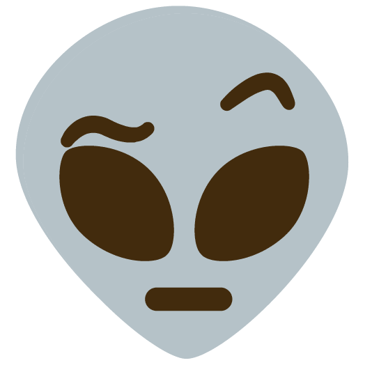 face with raised eyebrow alien