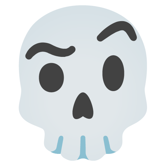 face with raised eyebrow skull