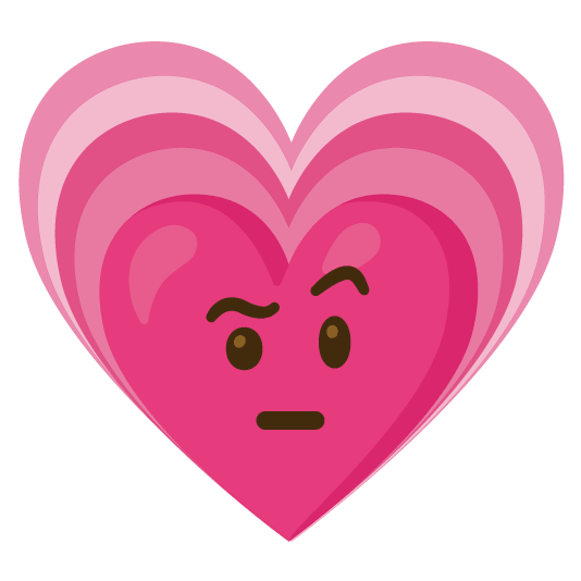 face with raised eyebrow heartpulse