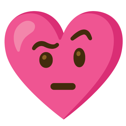 face with raised eyebrow gift heart
