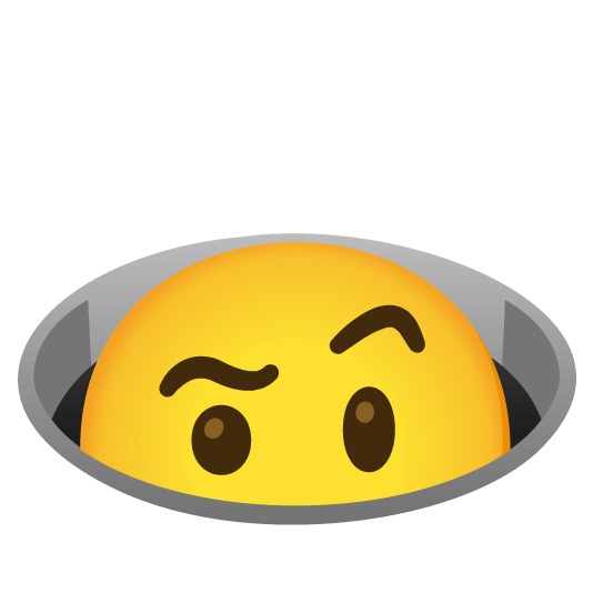 face with raised eyebrow hole