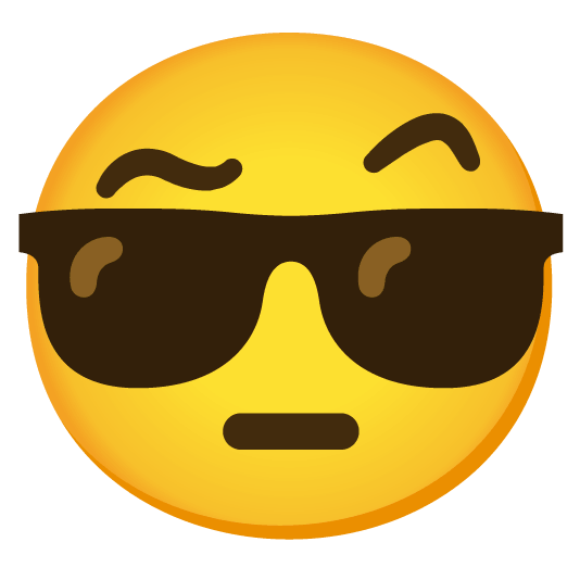 face with raised eyebrow sunglasses