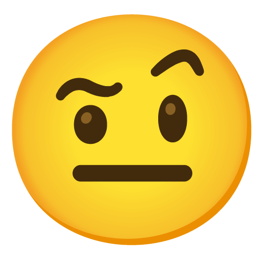 face with raised eyebrow expressionless