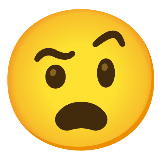 face with raised eyebrow anguished