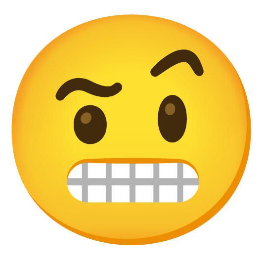face with raised eyebrow grimacing