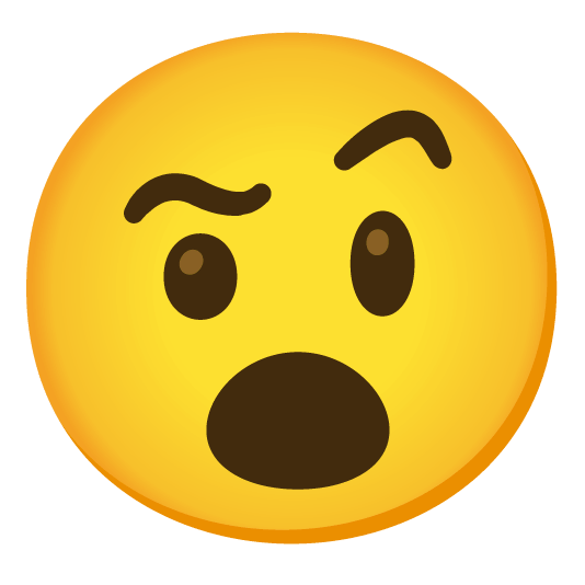 face with raised eyebrow open mouth