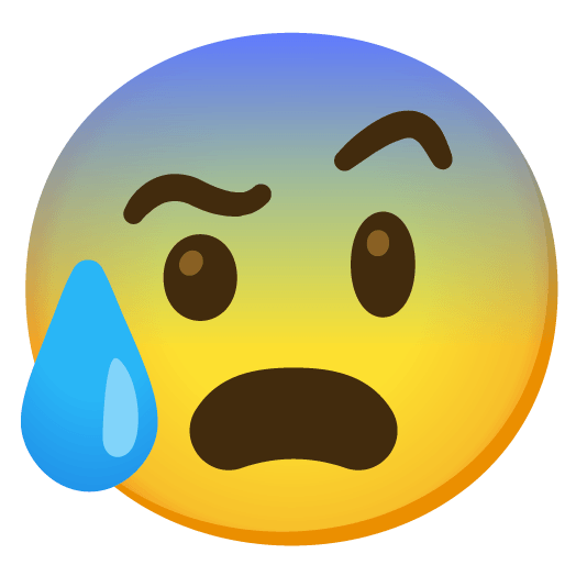 face with raised eyebrow cold sweat