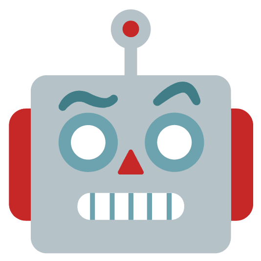 face with raised eyebrow robot face