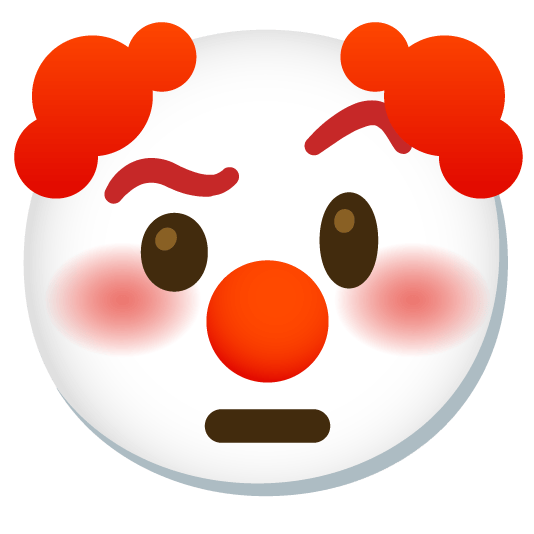 face with raised eyebrow clown face