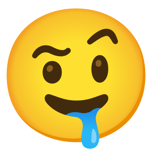 face with raised eyebrow drooling face