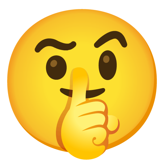 face with raised eyebrow shushing face