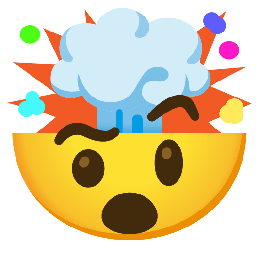 face with raised eyebrow exploding head