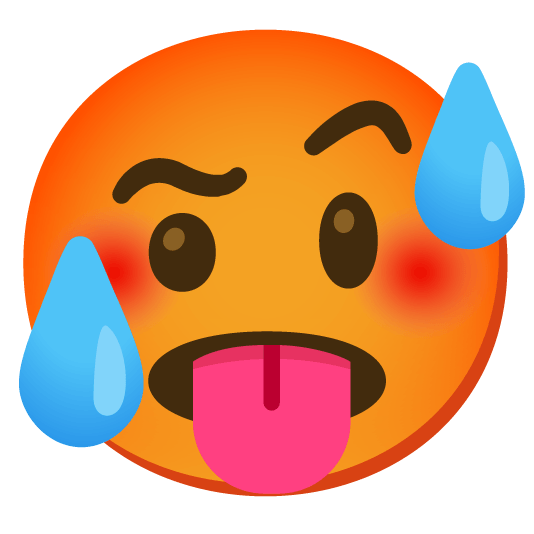 face with raised eyebrow hot face