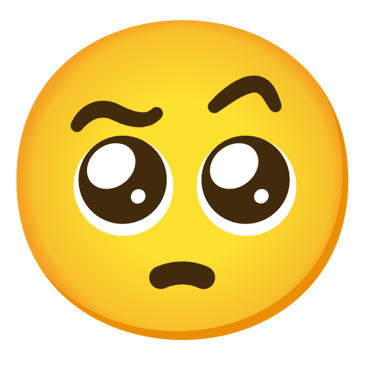 face with raised eyebrow pleading face