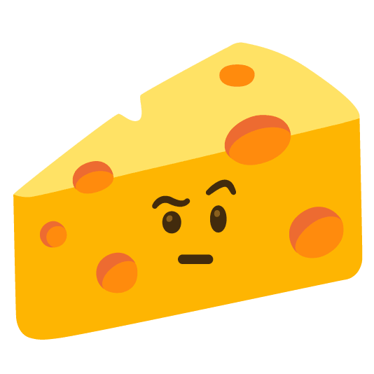 face with raised eyebrow cheese wedge