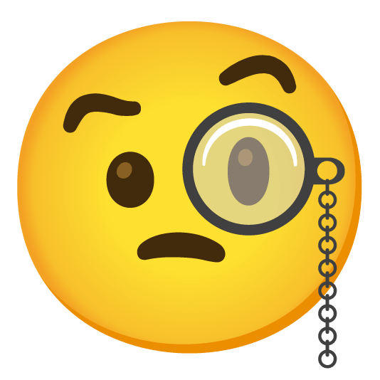 face with raised eyebrow face with monocle