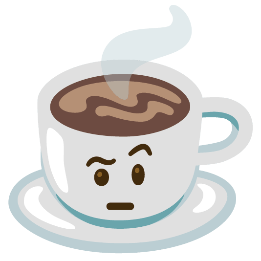 face with raised eyebrow coffee
