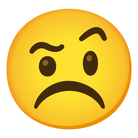 face with raised eyebrow white frowning face