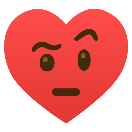 face with raised eyebrow hearts